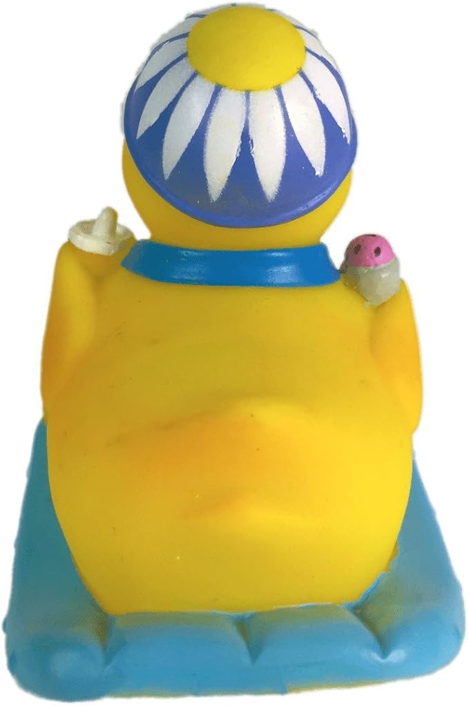 3" Pool Party Rubber Duck [Sealed Hole, Floats Upright] - Baby Safe Bathtub Bathing Toy