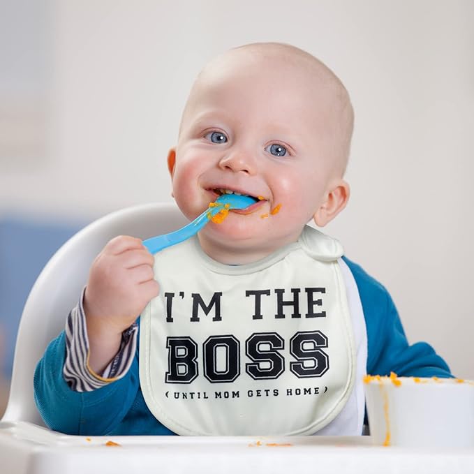 7Pcs Cotton Waterproof Baby Bibs Hook Loop Closure Newborn Bib Keepsake Baby Gift for Drooling Feeding Eating