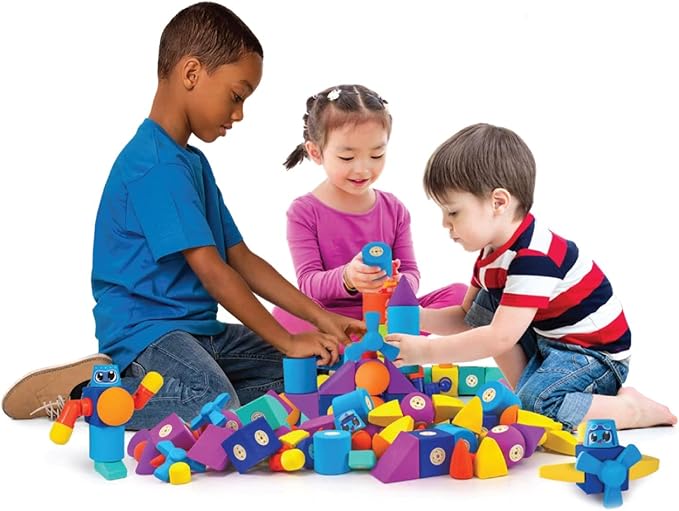 Blockaroo Magnetic Foam Building Blocks - 13-Piece Roadster, Bath Toys for Toddlers, Preschool Toys, Bathtub Toys, Sensory Toys, Blocks for Toddlers 3-5, Engineering Toys for Kids 3-5, Bath Blocks