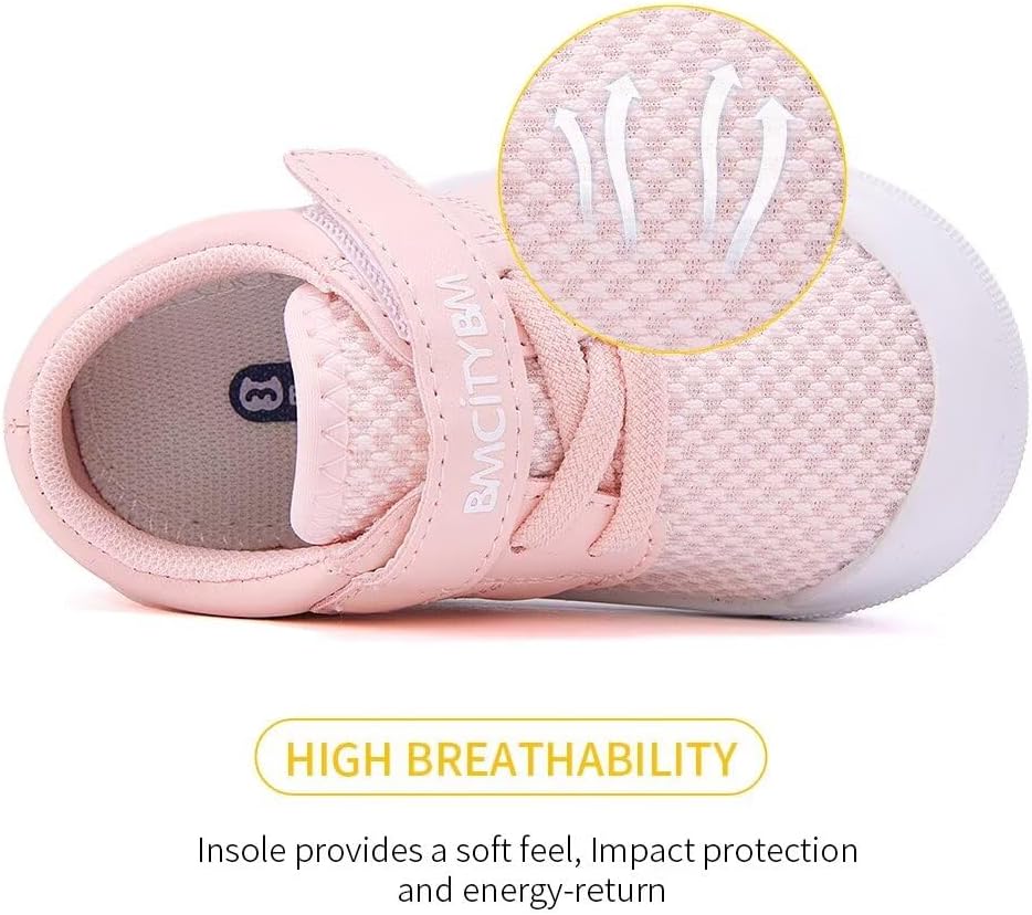 BMCiTYBM Baby Sneakers Girls Boys Lightweight Breathable Mesh First Walkers Shoes 6-24 Months