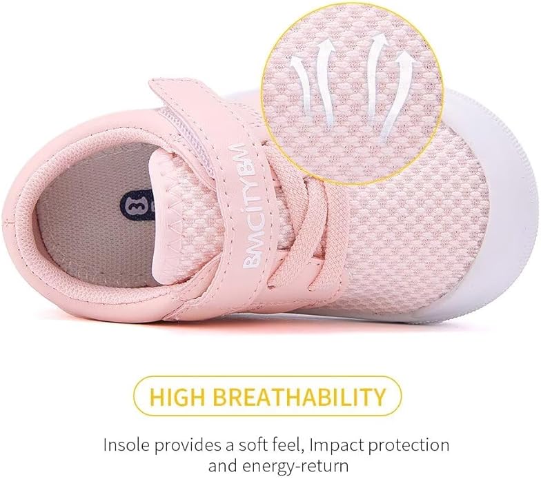 BMCiTYBM Baby Sneakers Girls Boys Lightweight Breathable Mesh First Walkers Shoes 6-24 Months