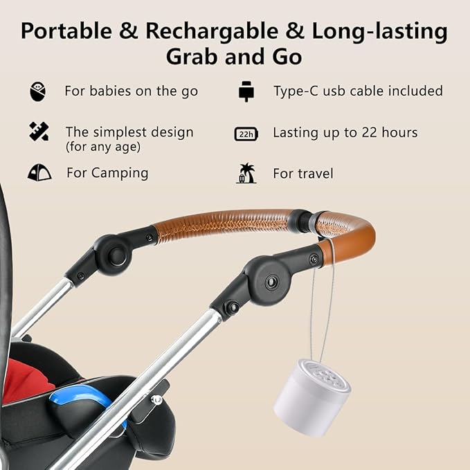 Portable Sound Machine Mini White Noise Machine with 30 Soothing Sounds for Newborn Baby Kids Adults Rechargeable Sleep Brown Noise Machine 4 Timers Memory Function for Travel Camping Home Office