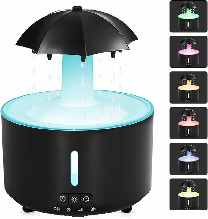 Missfly Aromatherapy Diffuser,Clouds and Cool Mist Humidifier,360° Rotatable,Super Quiet, Easy to Fill & Clean, Auto Shut-Off,300ml Humidifiers for Bedroom Home and Office (Black)