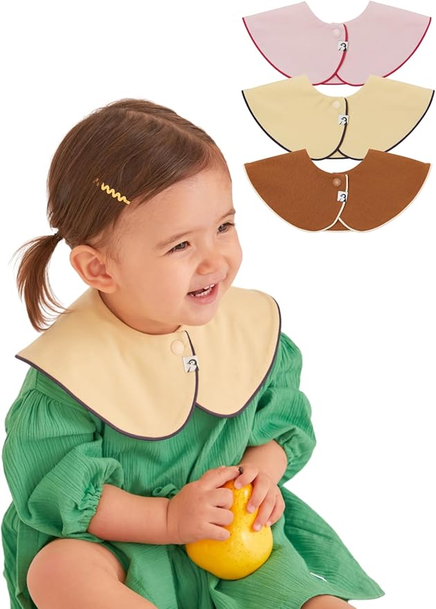 Konny Baby Bibs Set, 360 ° Rotate, Soft and Absorbent Bandana Drooling for Boys Girls baby Essentials