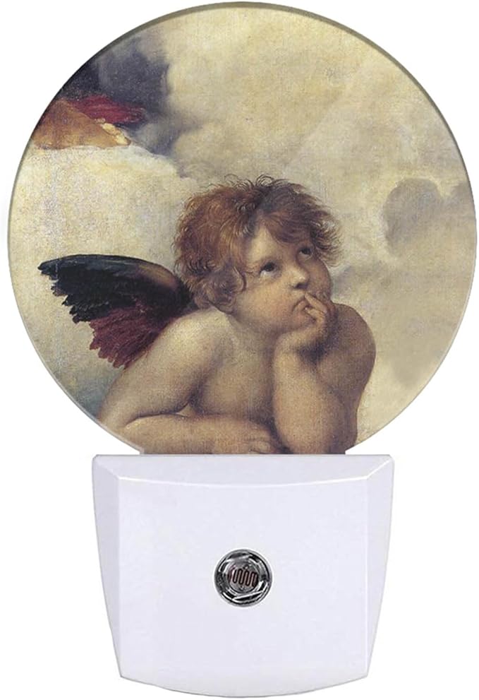 EKOBLA Angel Night Light Angel Wings Cherubs Night Lights Plug into Wall Auto Sensor Dusk-to-Dawn LED Lamp 0.5W Sleep Friendly for Son Boys Pregnant Women Gifts