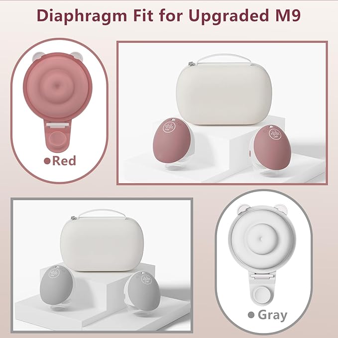 2PC Double-Layed Diaphragm Replacement Accessories for Momcozy Upgraded Mobile Flow M9 Breast Pump,Diaphragm Same As OEM, Replace for Momcozy Upgraded M9 Diaphragm, Not Original Parts, Gray