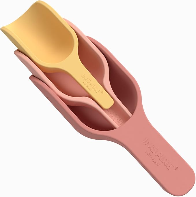Inspire My Play - 3 x Silicone Nesting Scoops - Perfect for Sensory PlayTray - Sensory Bin Accessories - Special Education Classroom Supplies - Montessori Education Toys - Multi-Purpose Shovel - Coral