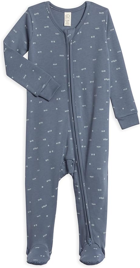 Colored Organics Baby Zip-Up Footed Sleeper with 2-Way Zipper - Newborn Organic Cotton Pajamas