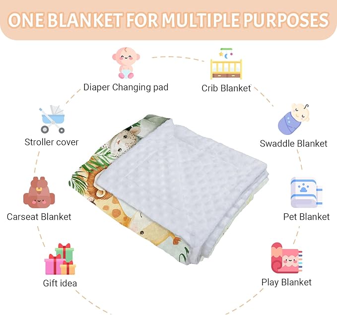 Personalized Baby Blankets for Girls & Boys - Super Soft Easter Blanket with Thick Double-Layer Dotted Backing, Personalized Baby Gifts for Baby Shower from Grandma (Green-A, Customize Now)