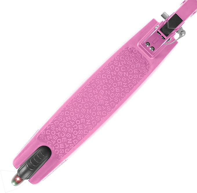 Jetson Jupiter Kids 2-Wheel Light-Up Kick Scooter, LED Lights on Handlebar, Stem, Wheels & Deck, Adjustable Handlebar, Rear Brake, Easy-Folding Mechanism, Ages 5+