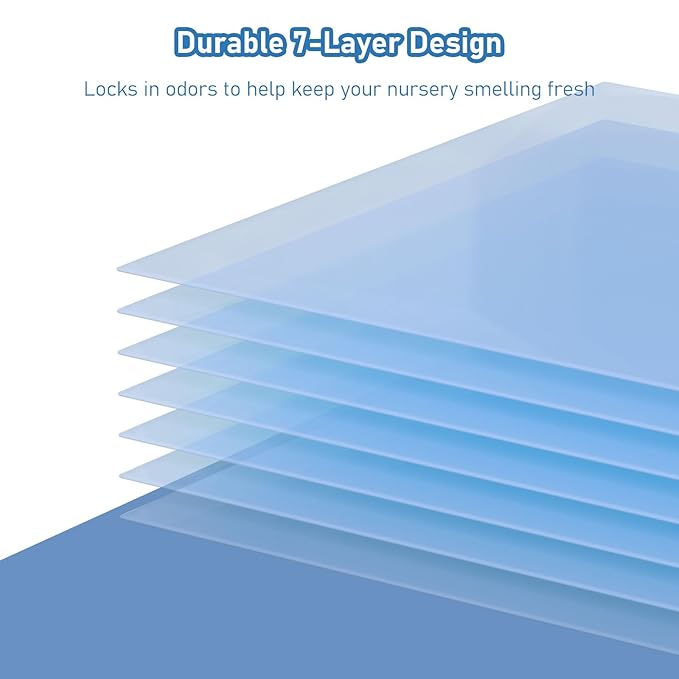 Diaper Pail Refills Bags with 30 Bags Compatible with Genie Easy Roll Signature Diaper Pails and Platinum Diaper Pails, Lasts Up to 8 Months, 7-Layer Odor-Barrier Technology, 5 Pack (150 Bags)