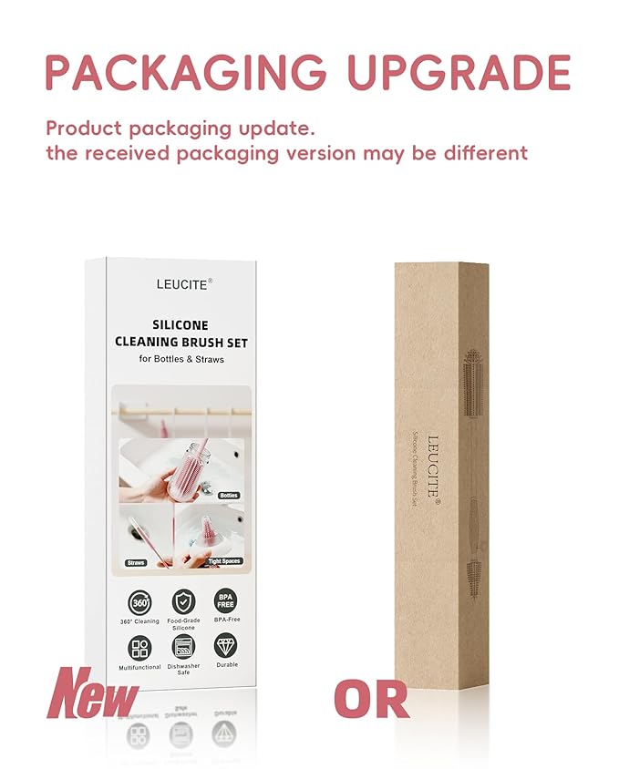 Silicone Cleaning Brush Kit,Water Bottle and Straw Cleaner Brush Set for Tumbler,Baby Bottle,Breast Pump Part,Nipple,Sippy Cup,Glass,Dishwasher Safe,BPA Free,3 Pcs