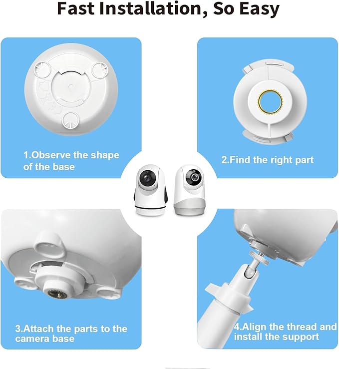 Universal Baby Monitor Wall Mount Holder, Compatible with HelloBaby HB65/HB6550/HB6558/HB66/HB248, ANMEATE SM935E/SM650/Bonoch/ChildsFarm/Eufy Baby Monitor, Adjustable Aluminum Alloy Mount, White