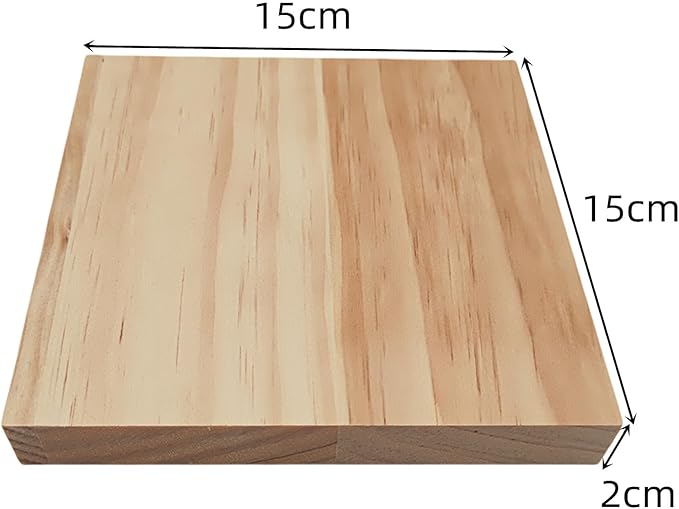 6PCS Unfinished Wood Square Blocks for Crafts, 6x6x0.8in Blank Wooden Squares Pine Wood Boards for Wood Carving,DIY Wood Coasters,Painting & Burning