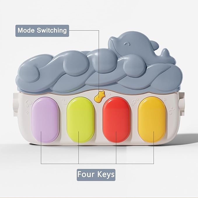 Baby Play Mat Baby Gym,Play Piano Tummy Time Baby Activity Mat, Music and Lights Boy & Girl for Newborn 0 to 3 6 9 12 Months