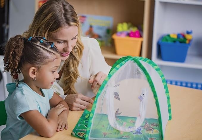 Insect Lore Butterfly Farm - Live Cup of 5 Caterpillars, Reusable Habitat, STEM Butterfly Activity Journal & Supplies - Grow, Observe and Release Painted Lady Butterflies