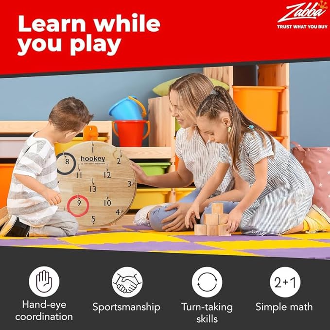 Elite Sportz Equipment Ring Toss Game | Sturdy Wooden Board Set for Kids Outdoor Games | Camping Activities - Adults & Kids Picnic