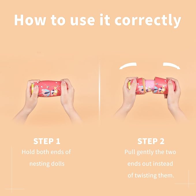 Nesting Dolls, 5Pcs 6" Tall Russian Nesting Dolls, Handmade Matryoshka for Kids, Wooden Stacking Toys for Christmas Home Wedding Party Decorations (Fairy)