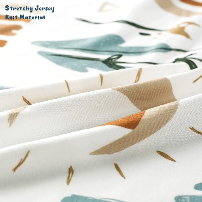 GRSSDER Baby Blankets Super Soft Jersey Knit Swaddle Blanket 2 Pack for Baby Girls and Boys, Double Layer Reversible Receiving Blankets 34 x 44 Extra Large for Swaddling, Rainbow & Beige