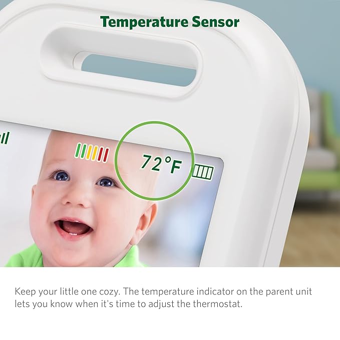 LeapFrog LF2513 Baby Monitor, 2.8" IPS LCD Screen, Pan-Tilt-Zoom, 1000ft Range, Night Vision, Soothing Lullabies, Night Light, 2-Way Audio,Temperature Sensor, Secure Transmission No WiFi