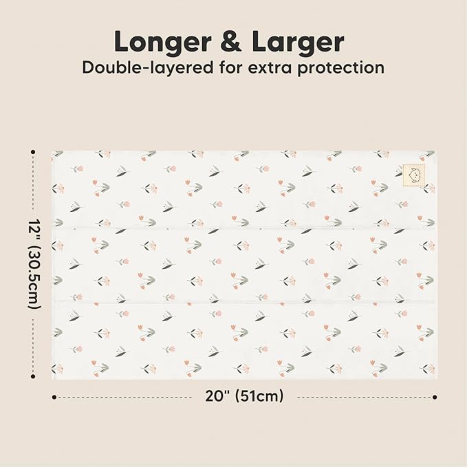 Organic Burp Cloths Baby Boy, Girl - 6-Pack Large Cotton Burping Cloths for Babies, Spit Up Rags, Super Absorbent, Ultra Soft Newborn Rag, Gender Neutral, Machine Washable, Durable (Fleur)