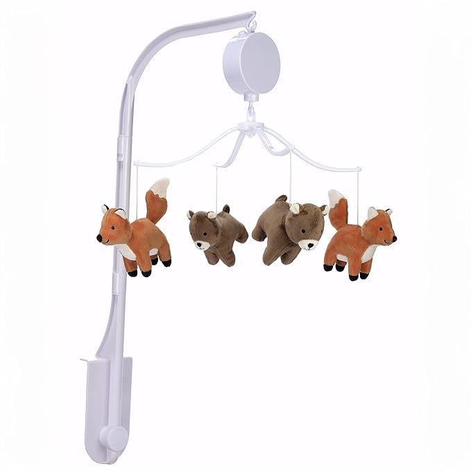Bedtime Originals Sleepytime Bear & Fox Musical Baby Crib Mobile Soother Toy