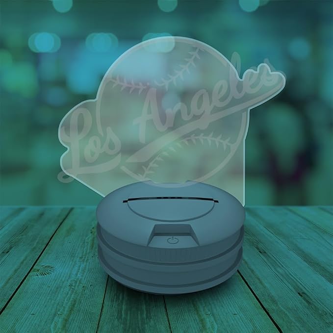 CLORURBANLIVE 3D Baseball Los Angeles Night Light 3D Illusion Lamp with Remote Control 16 Color Options Sports Decor Lighting for Fans - Multicoloured OneSize