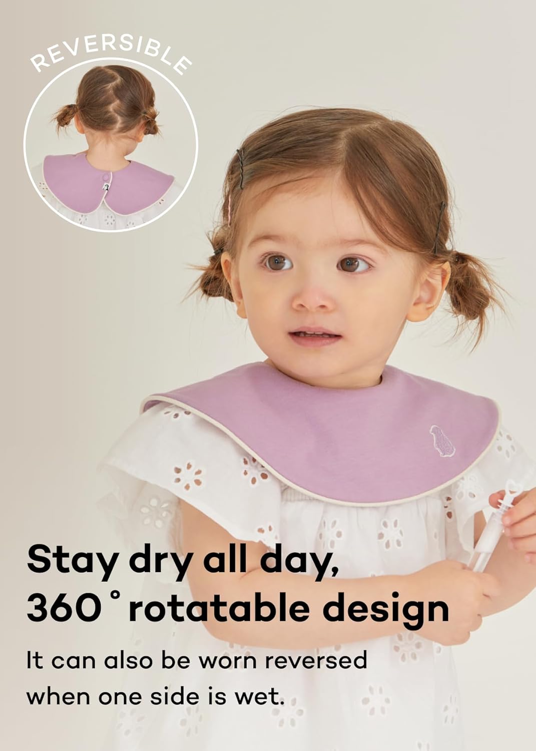 Konny Baby Bibs 5-Pack, 360 ° Rotate, Soft and Absorbent Bandana Drooling for Boys Girls baby Essentials