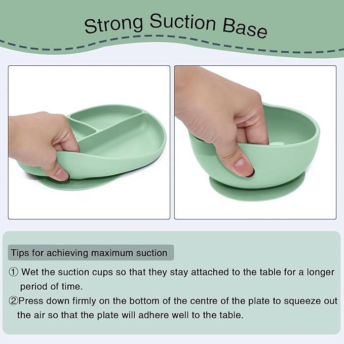 Silicone Baby Feeding Set 10Pcs, Toddler Plates with Suction Baby Bowls, Silicone Bibs for Babies, Toddler Cup, Baby Spoon & Fork, Baby Utensils Feeding Essentials for Starting Solids