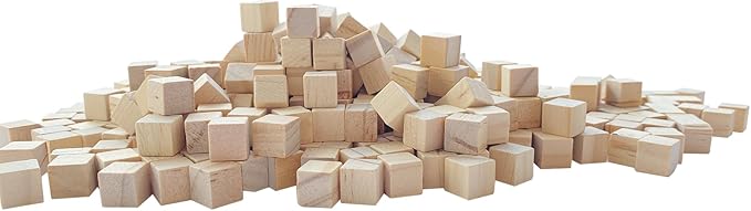 500 Pcs Unfinished Wood Cubes,1 cm Wooden Blocks for Crafting,Small Wood Cubes for Crafts Making & DIY Projects & Decor