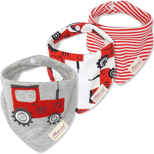 JN&LULU 3 Pack Newborn Baby Bibs Bandana Drool Bibs for Drooling Cotton Baby Gifts