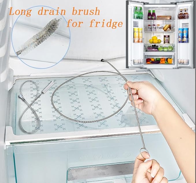 2-Pack Long Pipe Cleaners - 61" & 40" Stainless Steel Tube Cleaning Brush Set, Flexible Sunroof Drain Cleaning Tool for Sink, Refrigerator, Aquarium, Car Maintenance