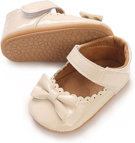 COSANKIM Baby Girls Mary Jane Flats Shoes Anti-Slip Rubber Sole Infant Toddler Princess Wedding Dress Shoes