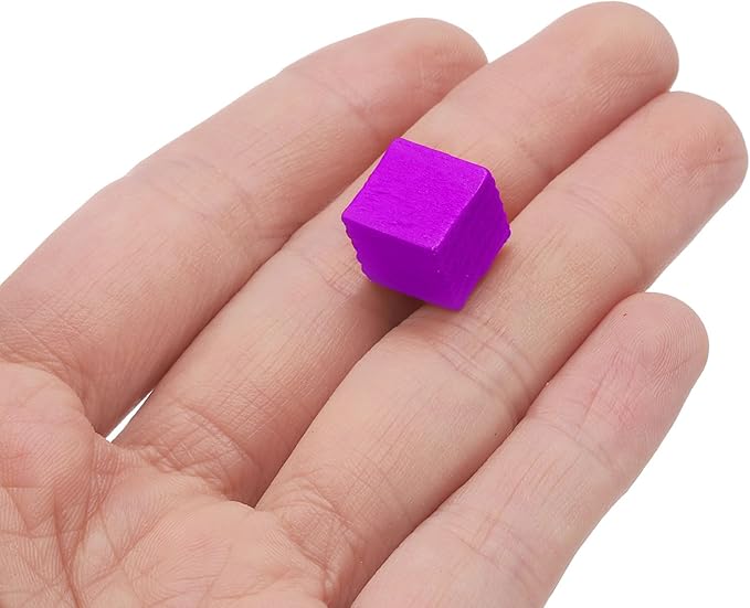 uxcell 300Pcs Wood Blocks for Crafts, 1cm Unfinished Wood Cube Solid Wooden Blank Square Block for DIY Craft Projects Personalized Gifts, Purple