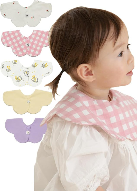 Konny Baby Bibs Set, 360 ° Rotate, Soft and Absorbent Bandana Drooling for Boys Girls baby Essentials