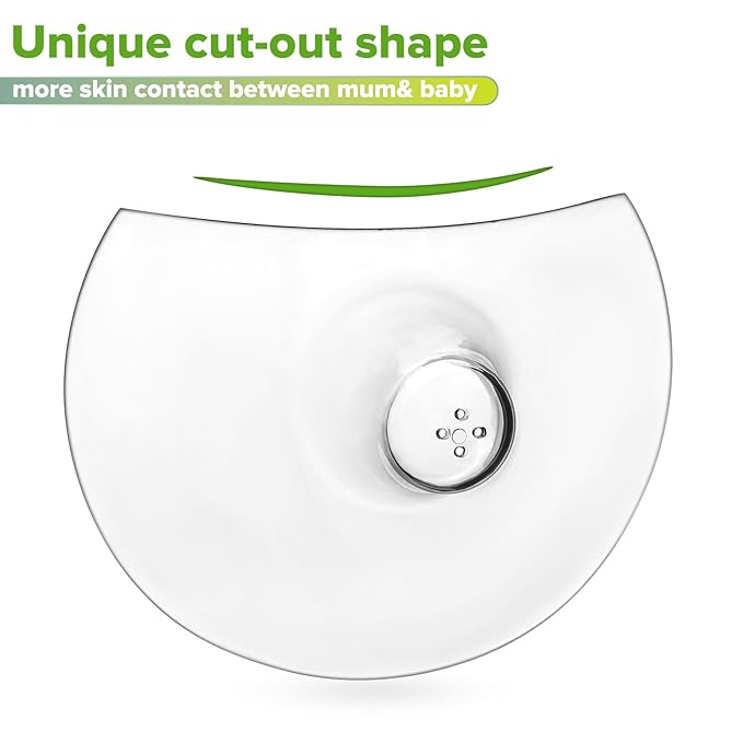 haakaa Nipple Shields for Nursing Nipple Shield for Breastfeeding with Storage Case Ultra-Thin Food-Grade Silicone (24mm, 2pcs)