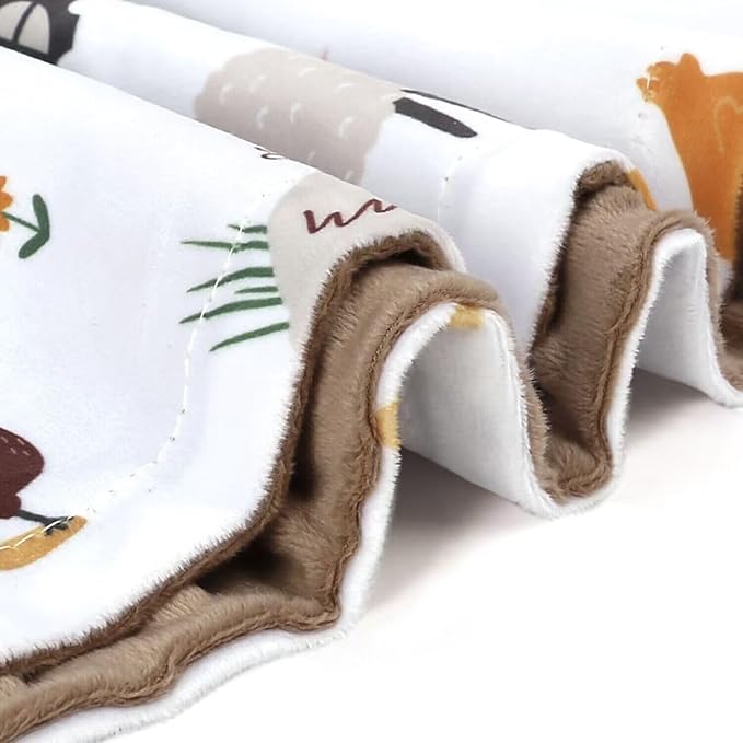 HOMRITAR Baby Blanket for Boys Soft Lightweight Minky Blanket with Double Layer Dotted Backing for Infant Toddler Nursery Crib with Cute Farm Animals Design 30 x 40 Inch