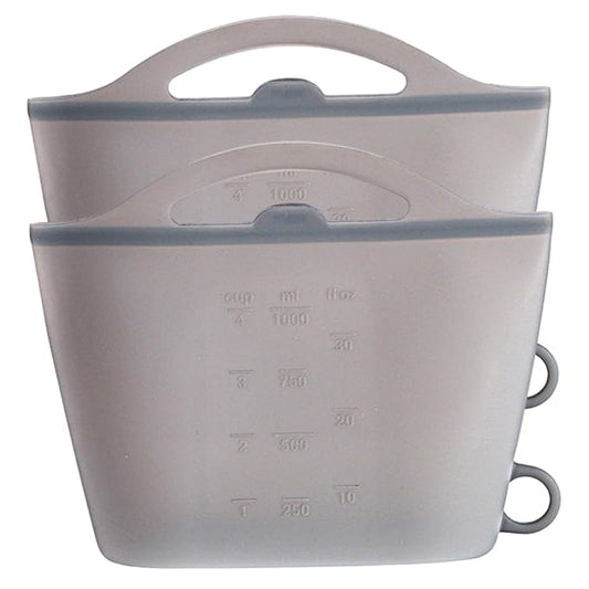 2PCS Microwave Sterilizer Bag, 1000ml Flexible Silicone Microwave Steam Bags, Hanging Leakproof Pacifier Sterilizer with Handle