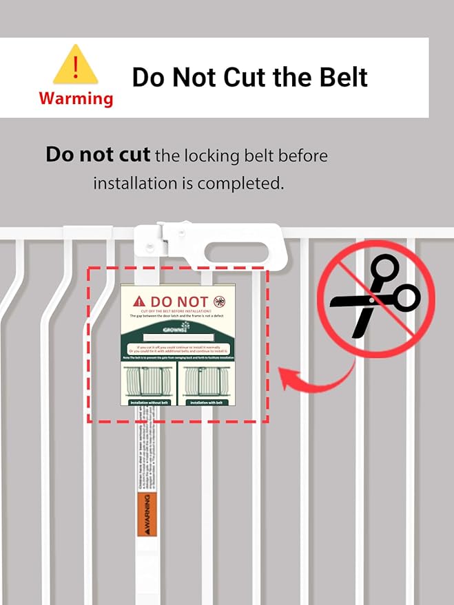 Mom's Choice GROWNSY Baby Gate, 57"-62" Auto-Close Dog Gate for Stairs & Doorways, Pressure-Mounted Easy Install Baby Gate - No Drill, Walk Through, Safe & Durable