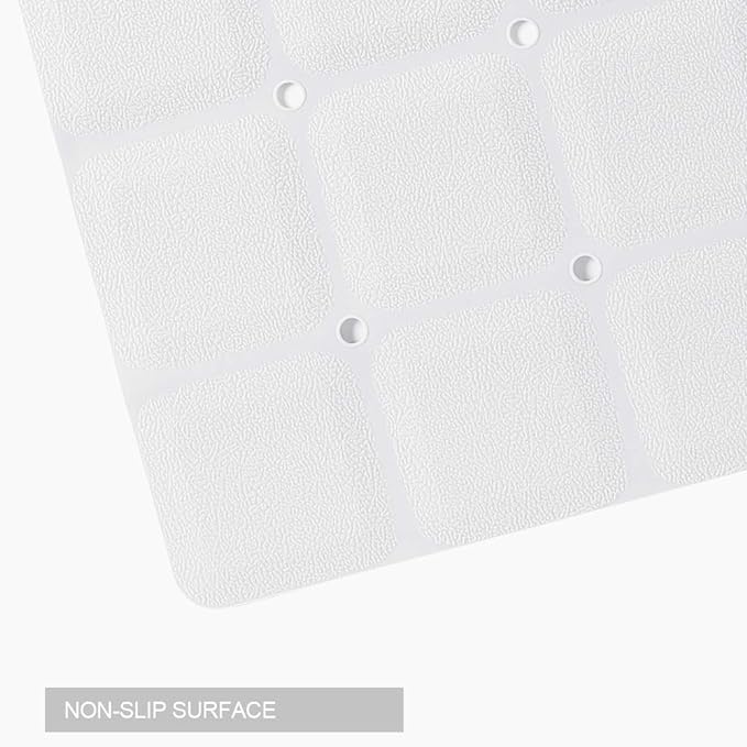 Foldable Non Slip Silicon Bath Mat Bathtub mat Shower mats no Suction Cups for Textured Tub and Reglazed Tub (Foldable-White, 28-inch x 14-inch)