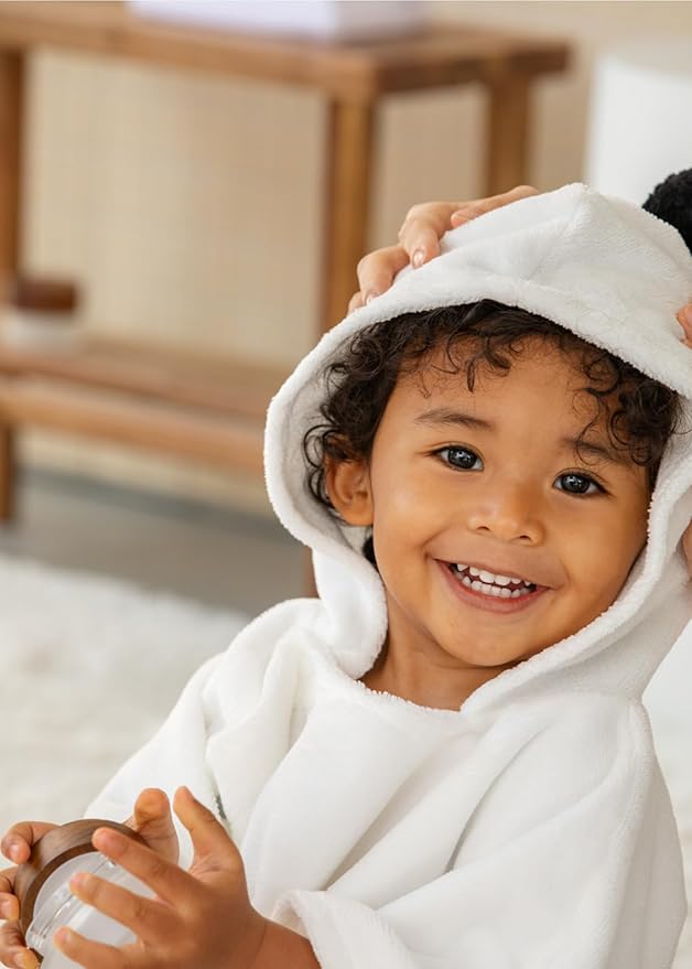 Konny Baby Hooded Towel Rayon from Bamboo Cotton Baby Bath Beach Towel Hooded Poncho, Oeko-TEX, Ultra Soft & Quick-Dry, Newborn Boys Girls Toddler (Beige, Small)