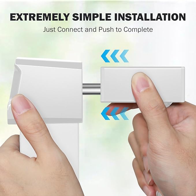 Mumeasy Baby Gate Extentions White - 30" Tall Extra Wide Dog Gate Extender, 2.75" Width Pet Door Accessories for Doorway & Stairs, Pressure Mounted Indoor Satefy Gates No Drilling