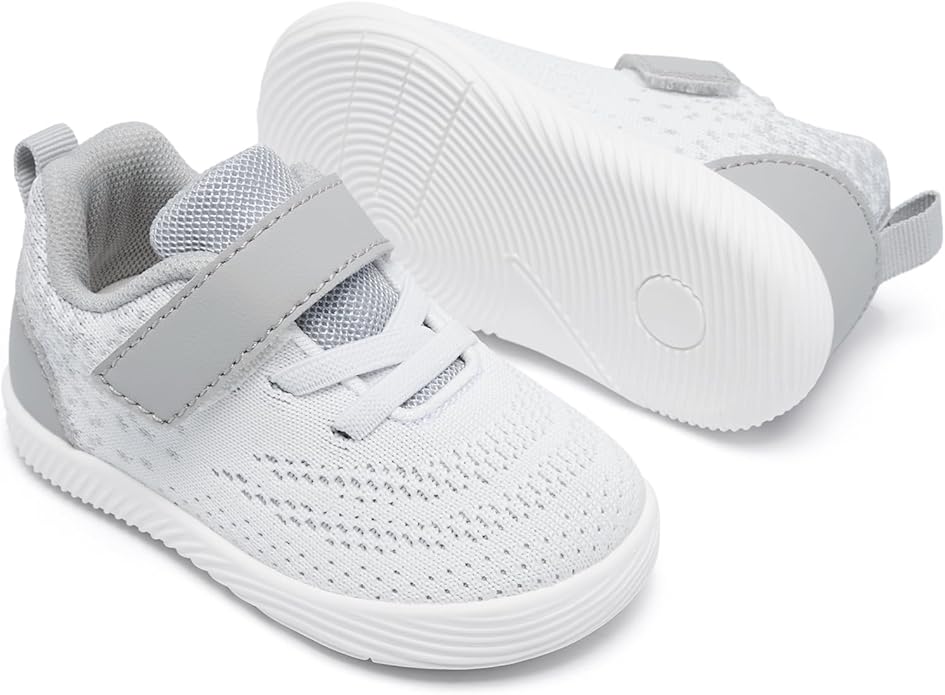 MORENDL Toddler Sneakers Baby Boys & Girls Barefoot Shoes Lightweight Breathable Walking Running Tennis Athletic Sport Shoes