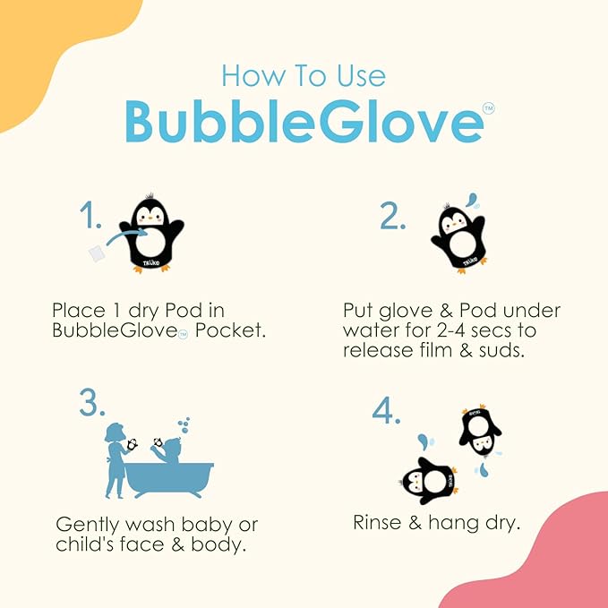 TruKid Lavender Bubble Podz & BubbleGlove Set – Bubble Bath Pods with 2 Wash Gloves for a Calming Bath Routine