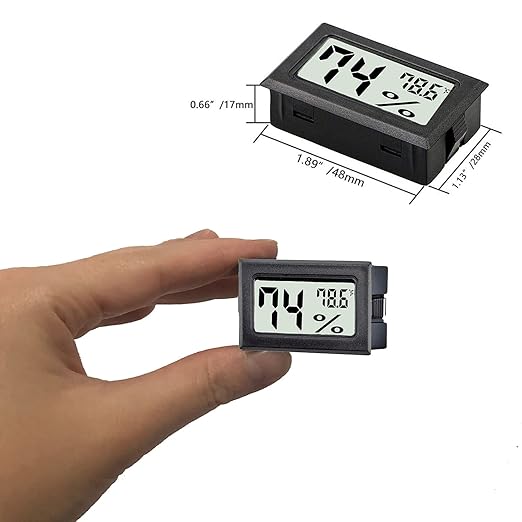 6 Pack Mini Digital Thermometer Hygrometer,Indoor Temperature and Humidity Gauge Meter Monitor Fahrenheit (℉) for Home,Greenhouse,Jars