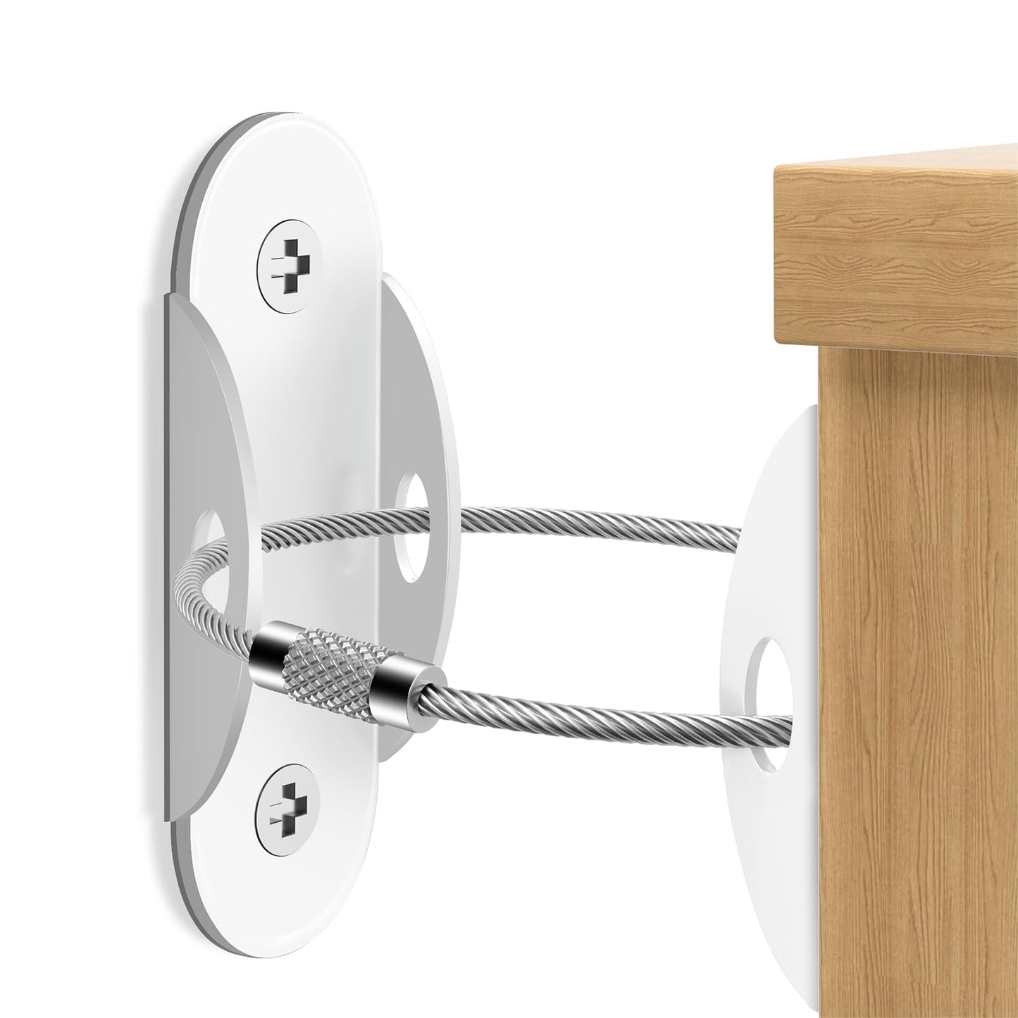 Anti Tip Furniture Anchors (6 Packs) Furniture Anchors for Baby Proofing, Earthquake Straps for Furniture Dresser Wall Safety Anchor Furniture Safety Straps Wall Straps, White