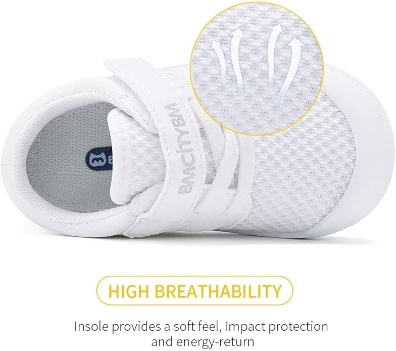BMCiTYBM Baby Sneakers Girls Boys Lightweight Breathable Mesh First Walkers Shoes 6-24 Months