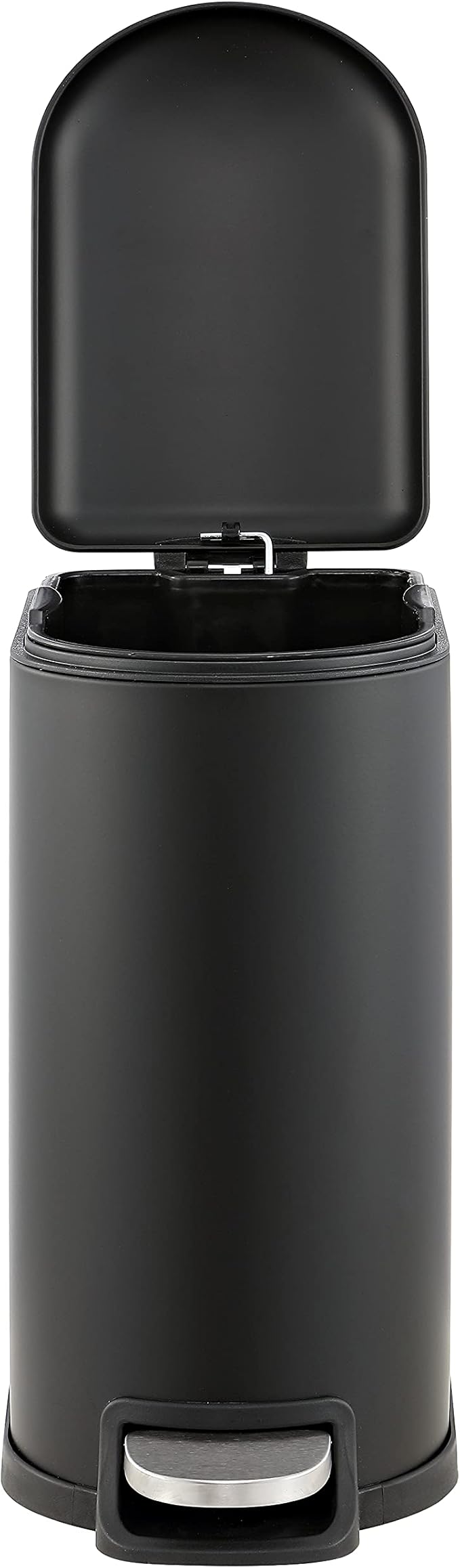happimess HPM1010B Roland 10.6-Gallon Step-Open Trash Can with Soft-Close Lid, Modern, Minimalistic, Fingerprint Proof for Home, Kitchen, Laundry Room, Office, Bedroom, Bathroom, Black