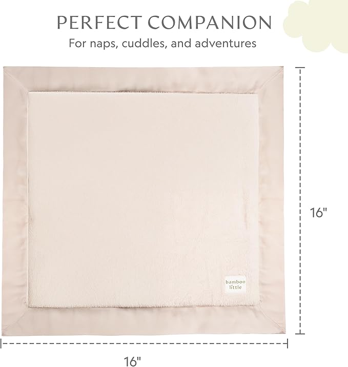 Ultra-Soft Lovey Plush Security Blanket - Baby Essentials, Newborn Essentials, Ultra-Soft Plush Baby Blanket with Satin Trim – 16" x 16" (Pink)