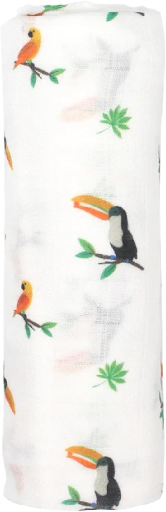 Muslin Baby Swaddle - Breathable Receiving Blankets for Newborn Baby, 70% Viscose derived from Bamboo, 30% Spandex, Imported